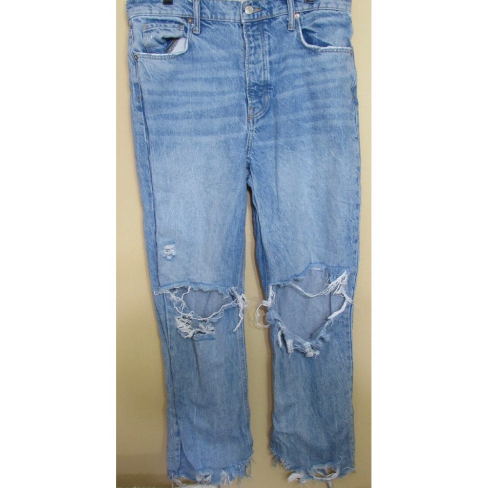 Free People High Rise Jeans Size 30 Dream Blue Distressed